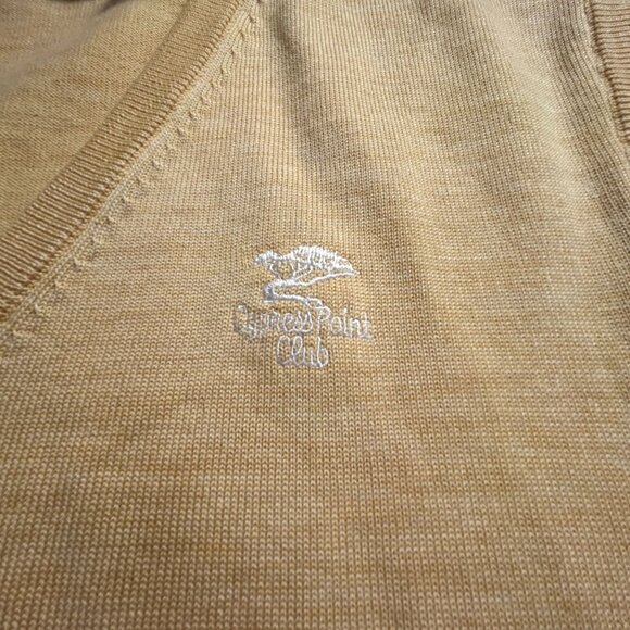 Joey Rodolfo Mens Merino Wool Knit V-Neck Sweater Vest XL Beige Pullover Casual - Picture 6 of 10